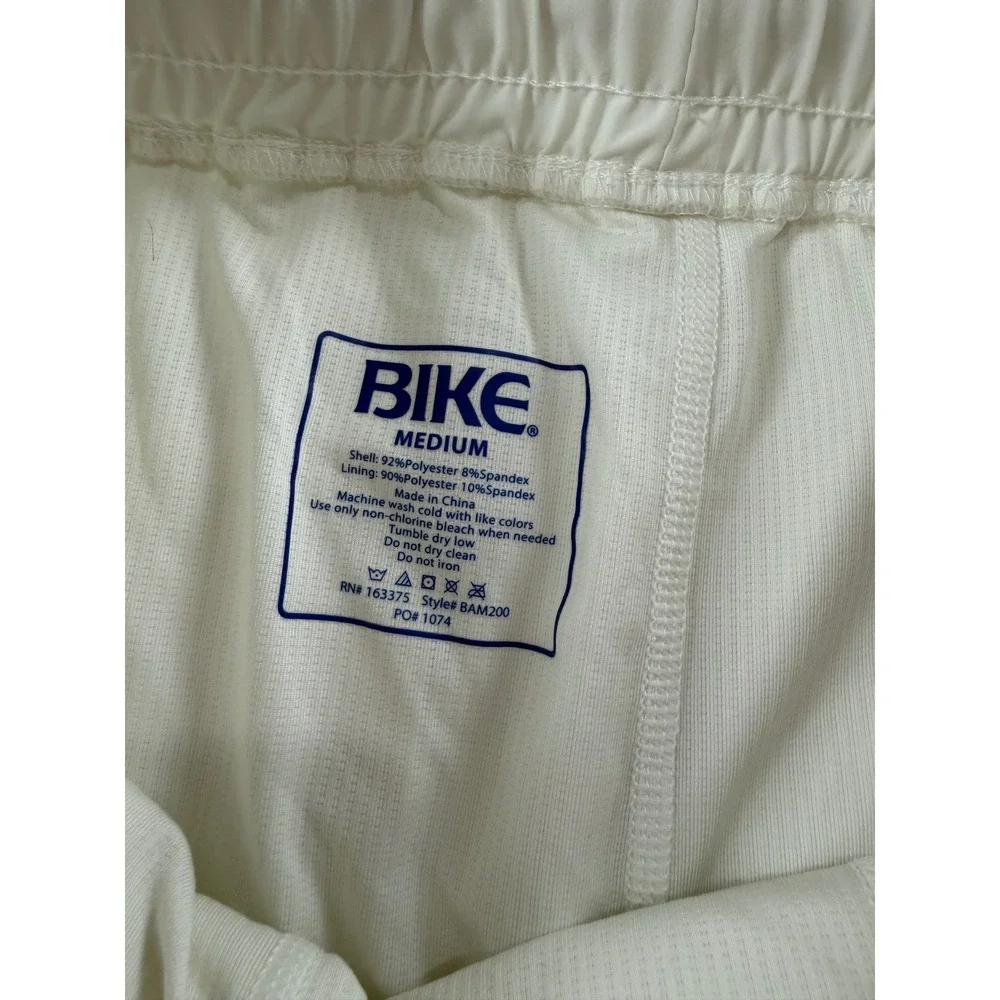 BIKE Mens White Retro Athletic Dolphin Shorts BAM200 Blue Trim Medium